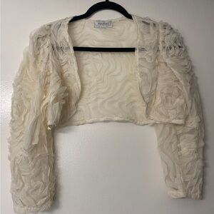Ruffled Cream Bolero by Ann Taylor